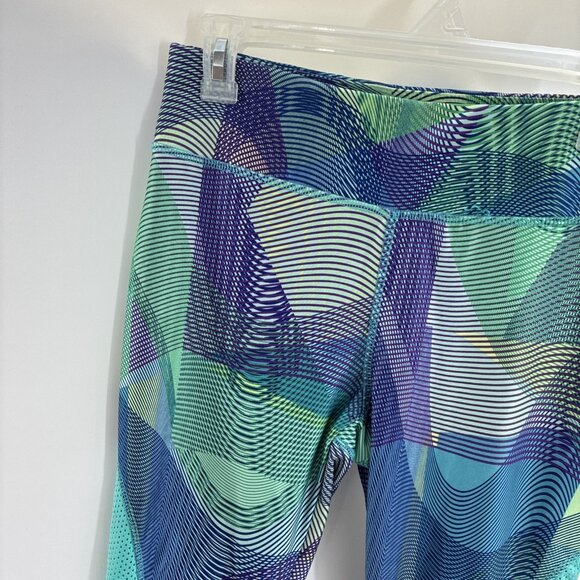 Danskin Womens M Capri Leggings Multicolor Abstract Print Activewear Pants - Picture 2 of 7